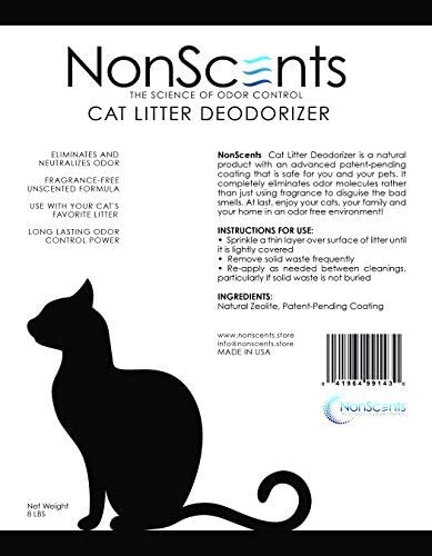 NonScents Cat Litter Deodorizer – Litter Box Odor Eliminator – Fragrance Free – Longer Kitty Litter Life – 8 Pound Bag