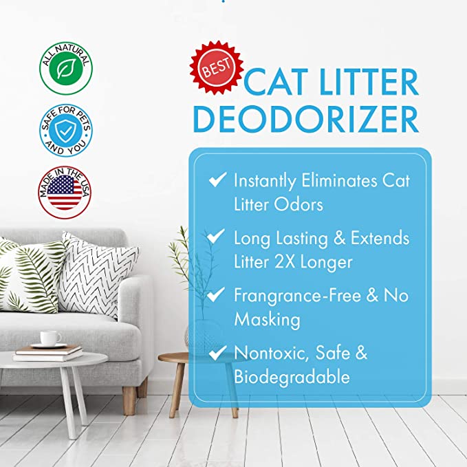 NonScents Cat Litter Deodorizer – Litter Box Odor Eliminator – Fragrance Free – Longer Kitty Litter Life